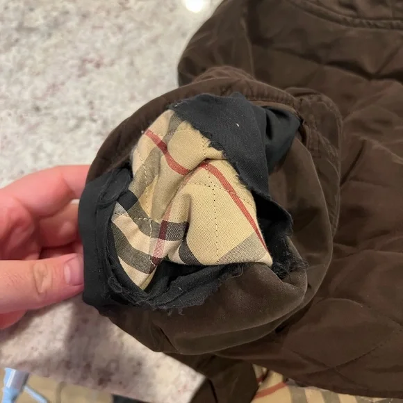 Burberry London Mens Brown Quilted Nova Check Lining Corduroy Collar Jacket XL - Picture 5 of 7